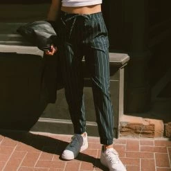 Navy Pinstripe Jetsetters