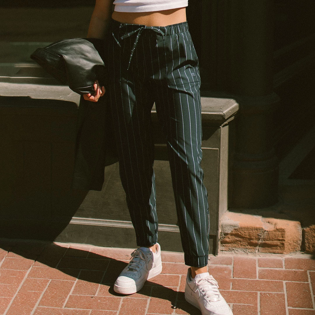 Navy Pinstripe Jetsetters