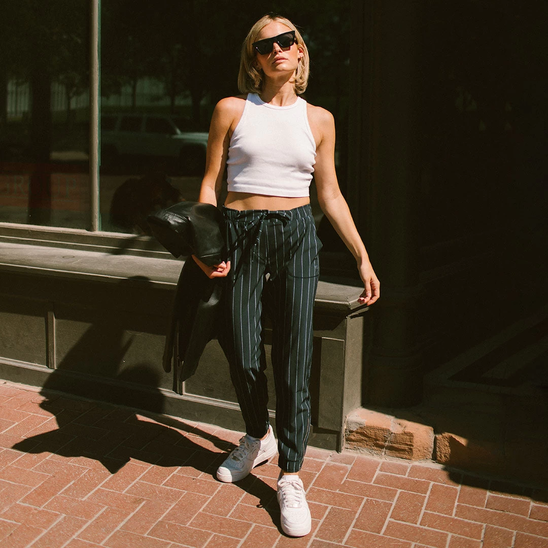 Navy Pinstripe Jetsetters - Image 3