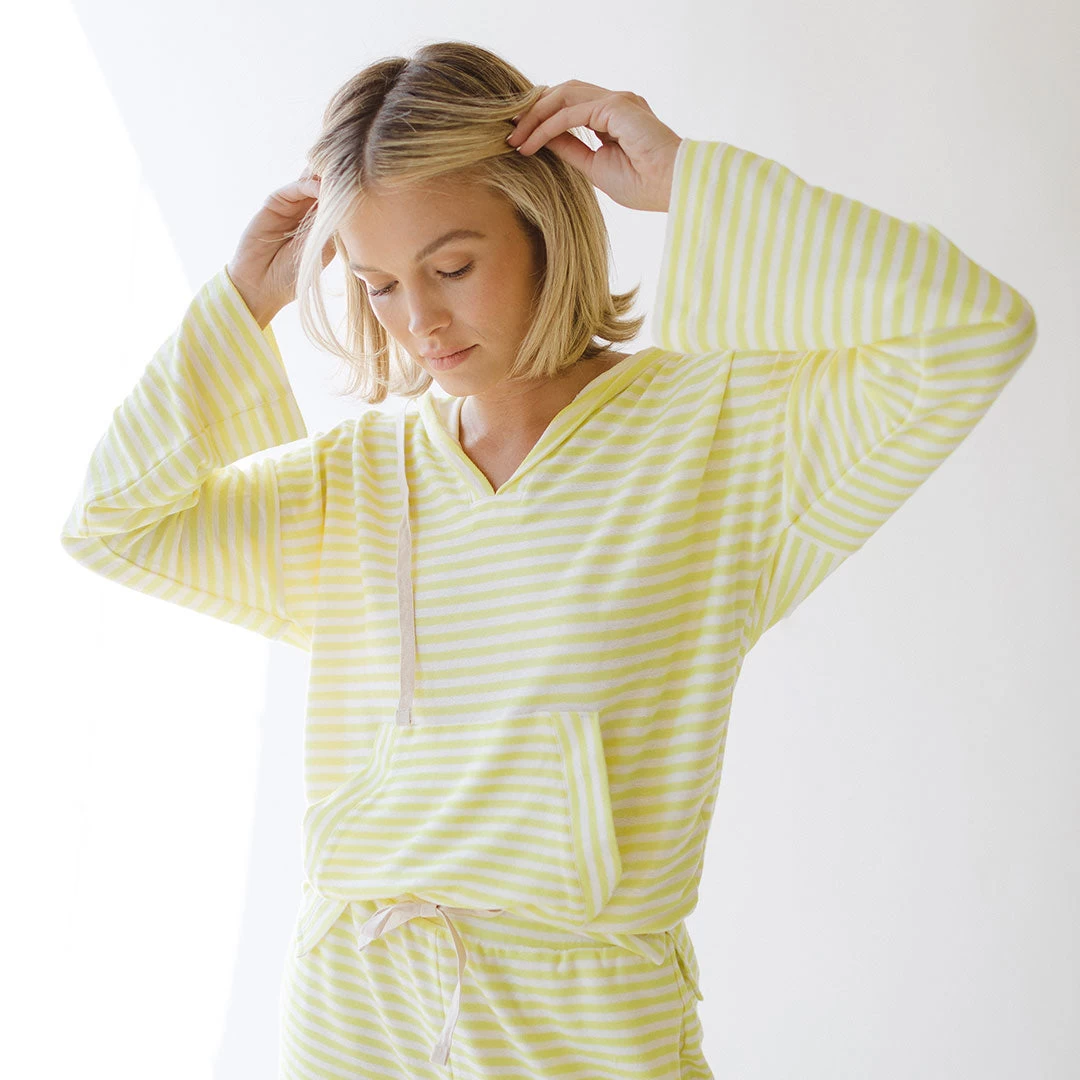 Sailor Stripe Hoodie, Yellow Stripe - Image 2