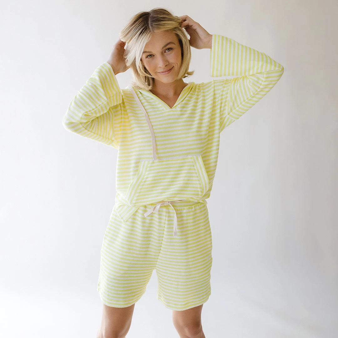 Sailor Stripe Hoodie, Yellow Stripe - Image 3