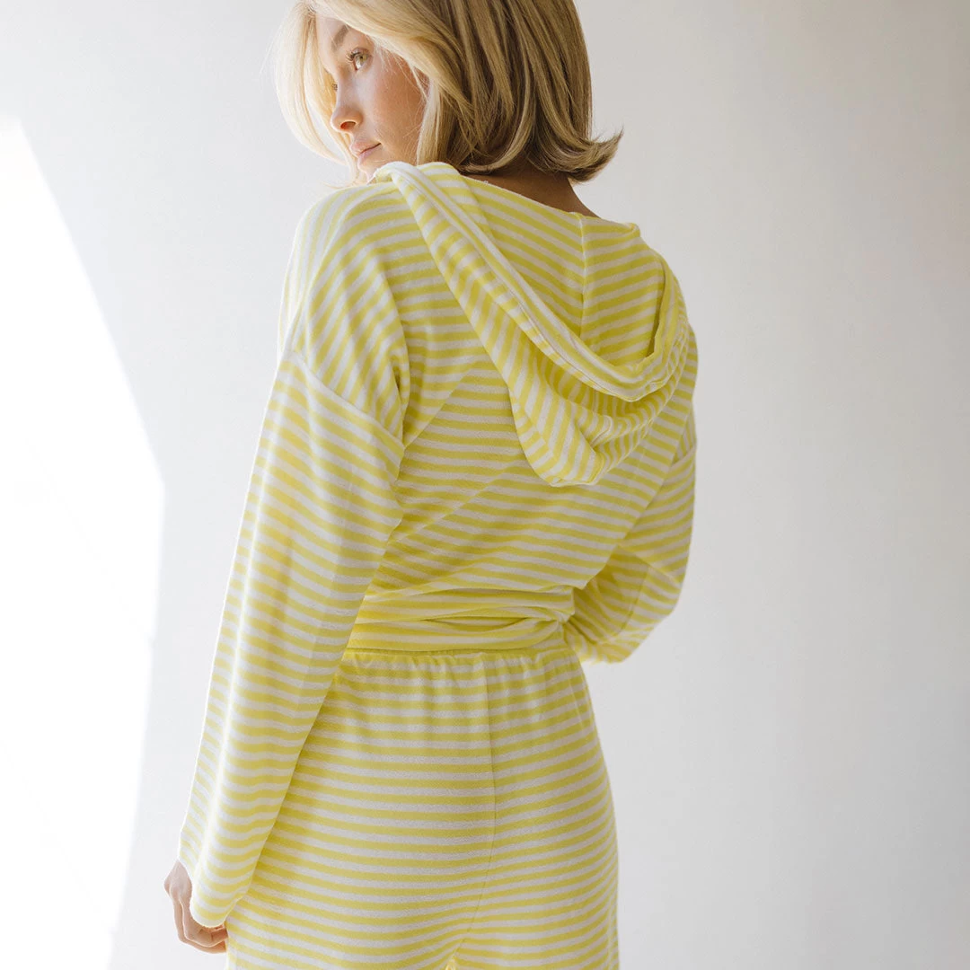 Sailor Stripe Hoodie, Yellow Stripe - Image 6