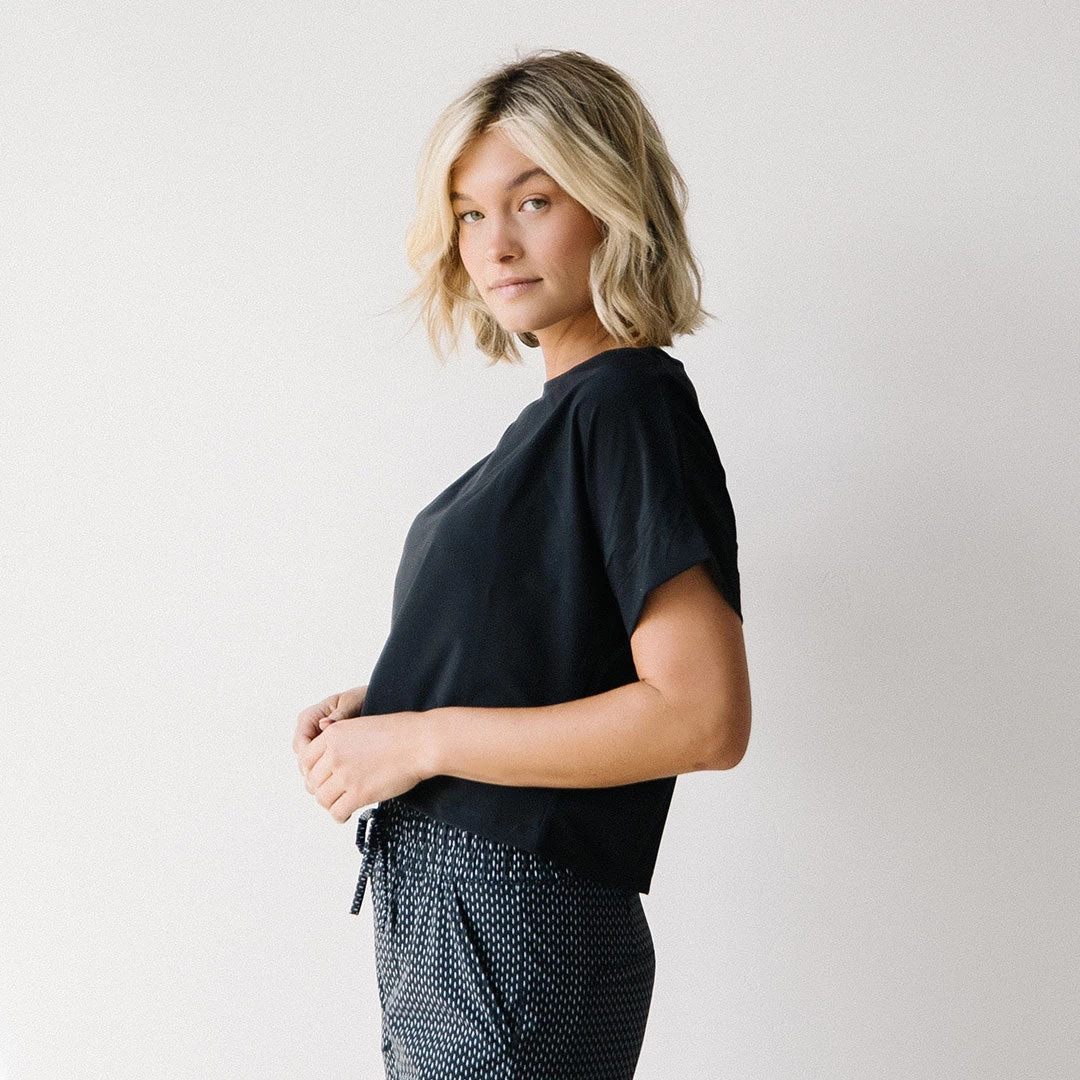 Boss Crop Tee, Black - Image 3