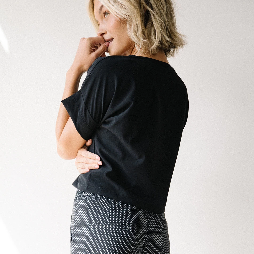 Boss Crop Tee, Black - Image 7