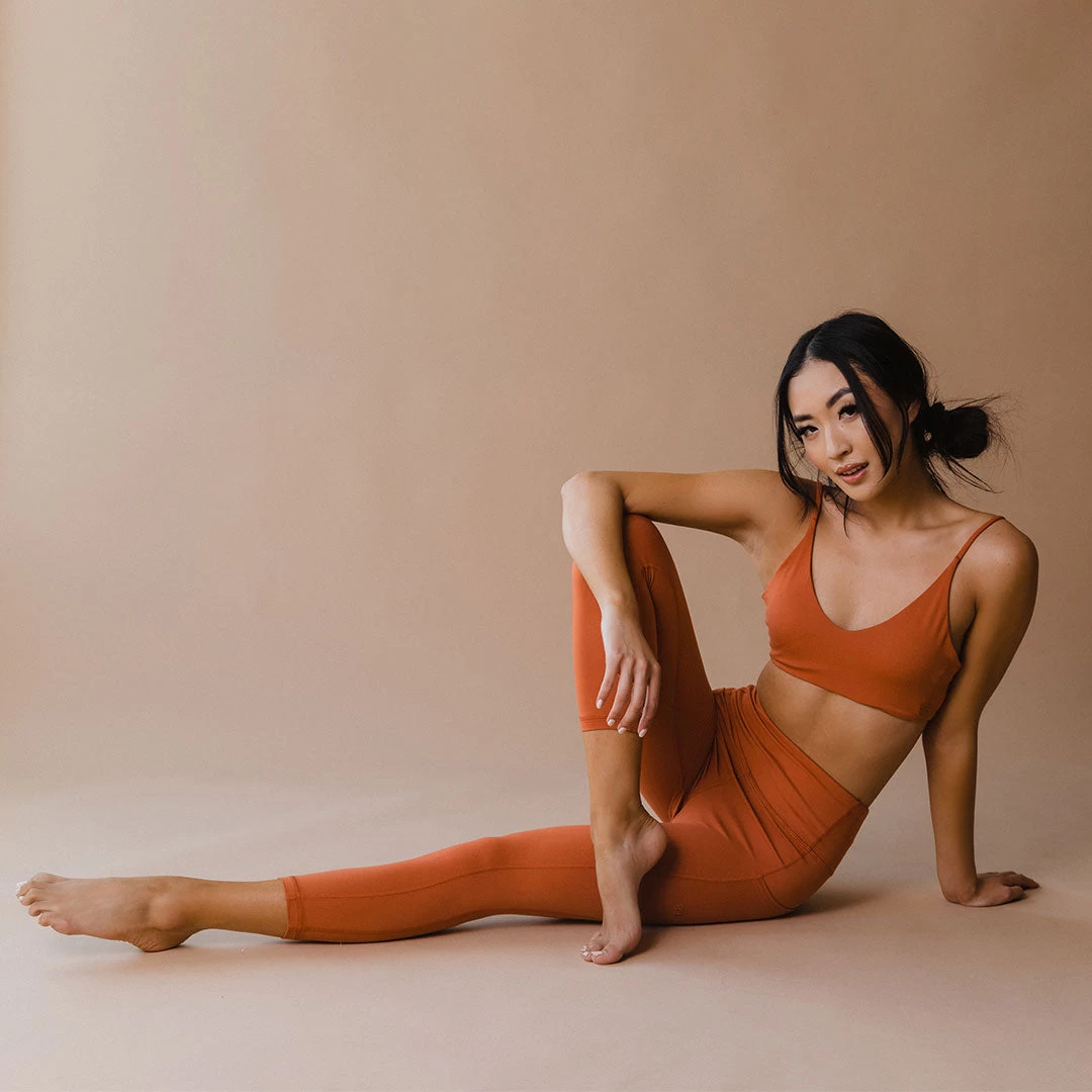 Intention Flow 3/4 Leggings, Rust - Image 7