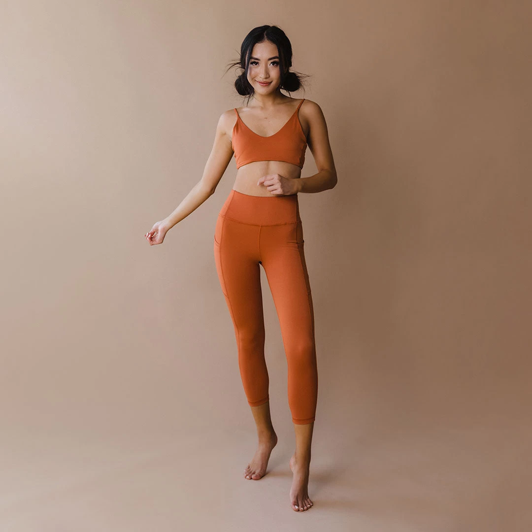 Intention Flow 3/4 Leggings, Rust - Image 4
