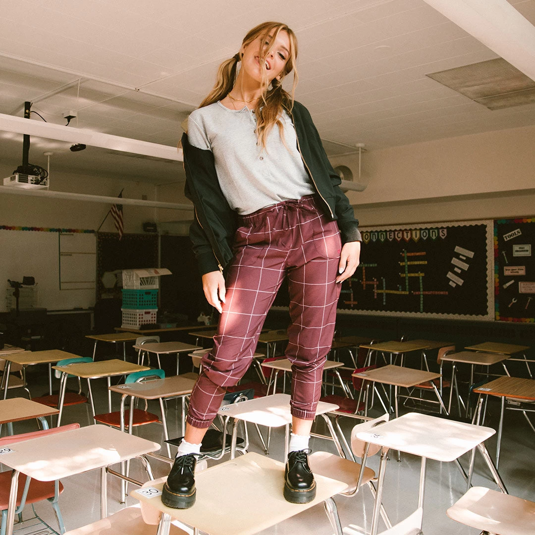 Maroon Windowpane Jetsetters - Image 5