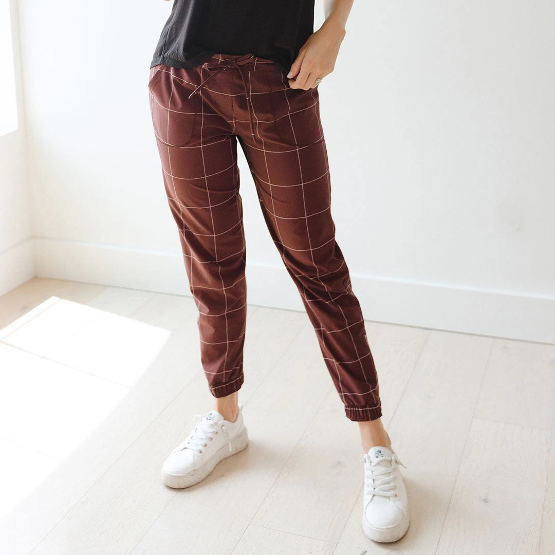 Maroon Windowpane Jetsetters