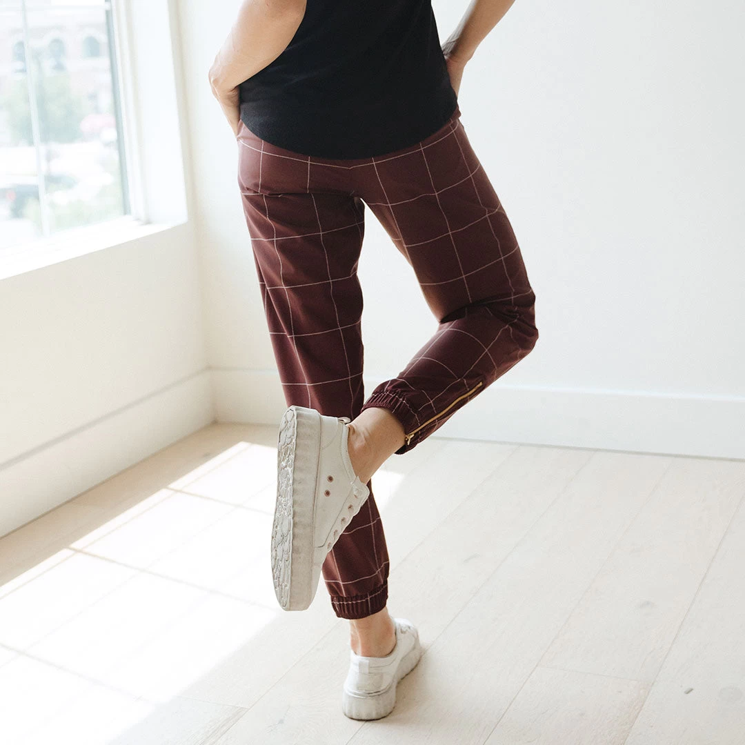 Maroon Windowpane Jetsetters - Image 3