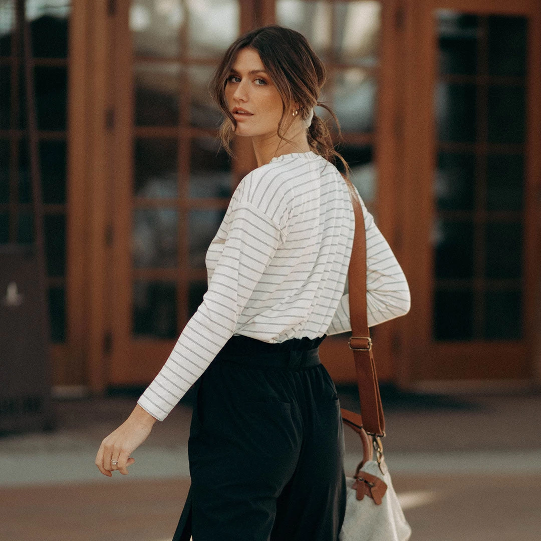 Long Sleeve Tee, Grey Venice Stripe - Image 6