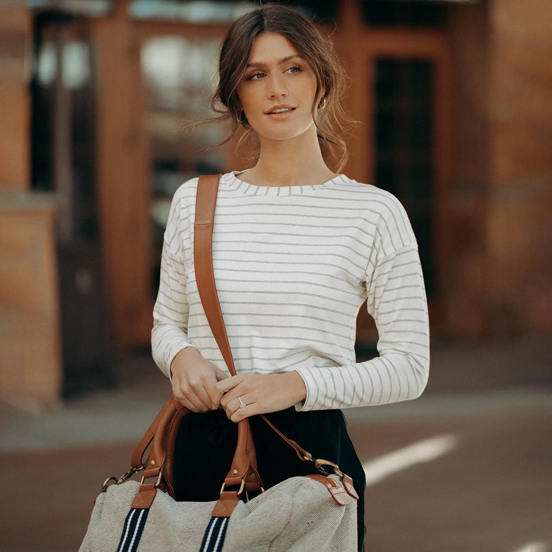 Long Sleeve Tee, Grey Venice Stripe - Image 5