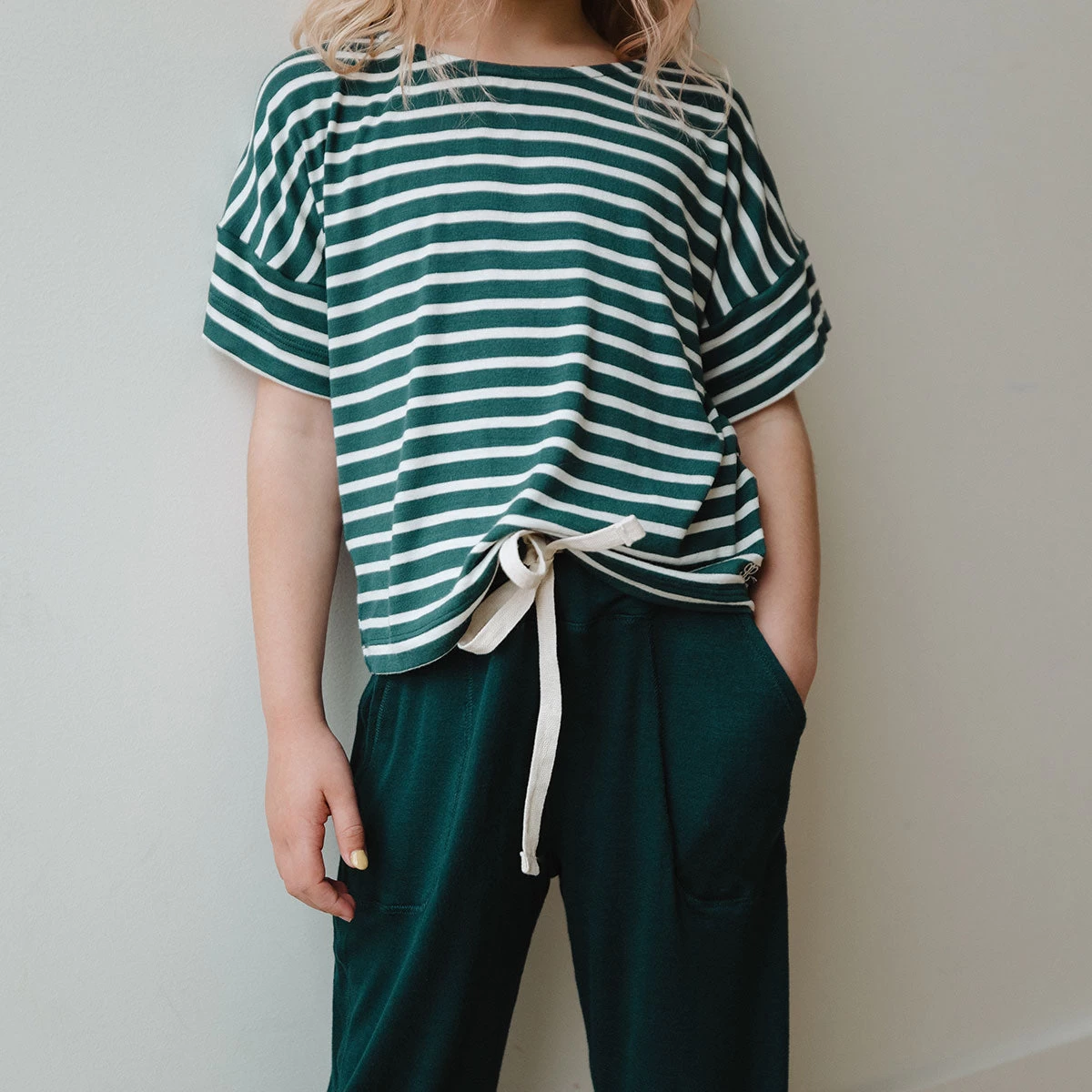 Mini Candy Cane Green Pajama Set - Image 2