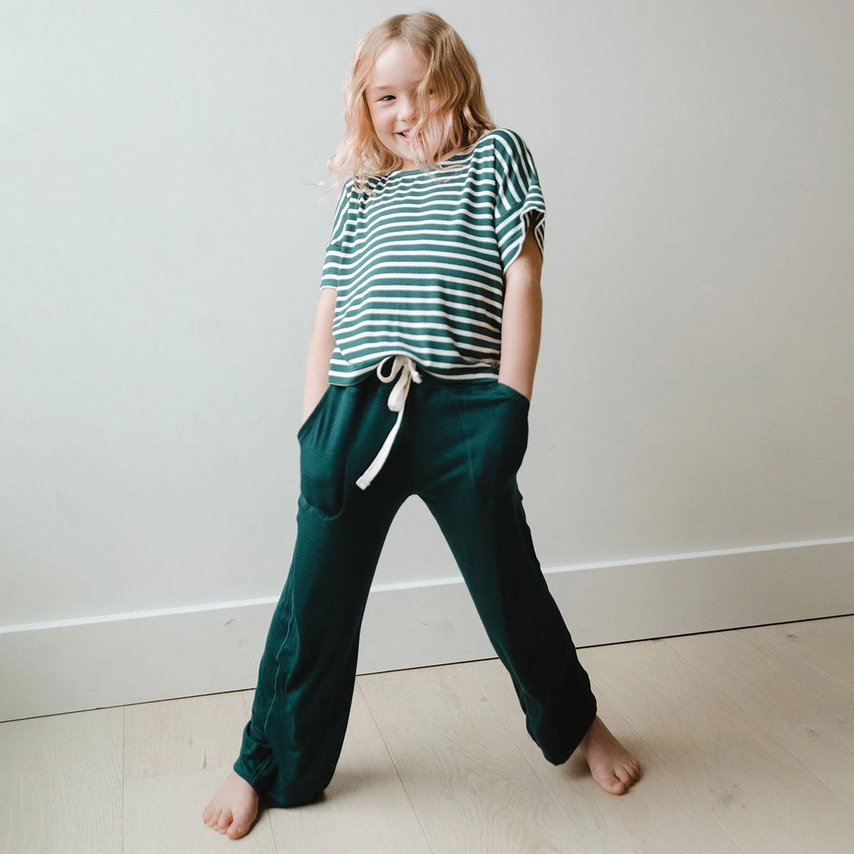 Mini Candy Cane Green Pajama Set