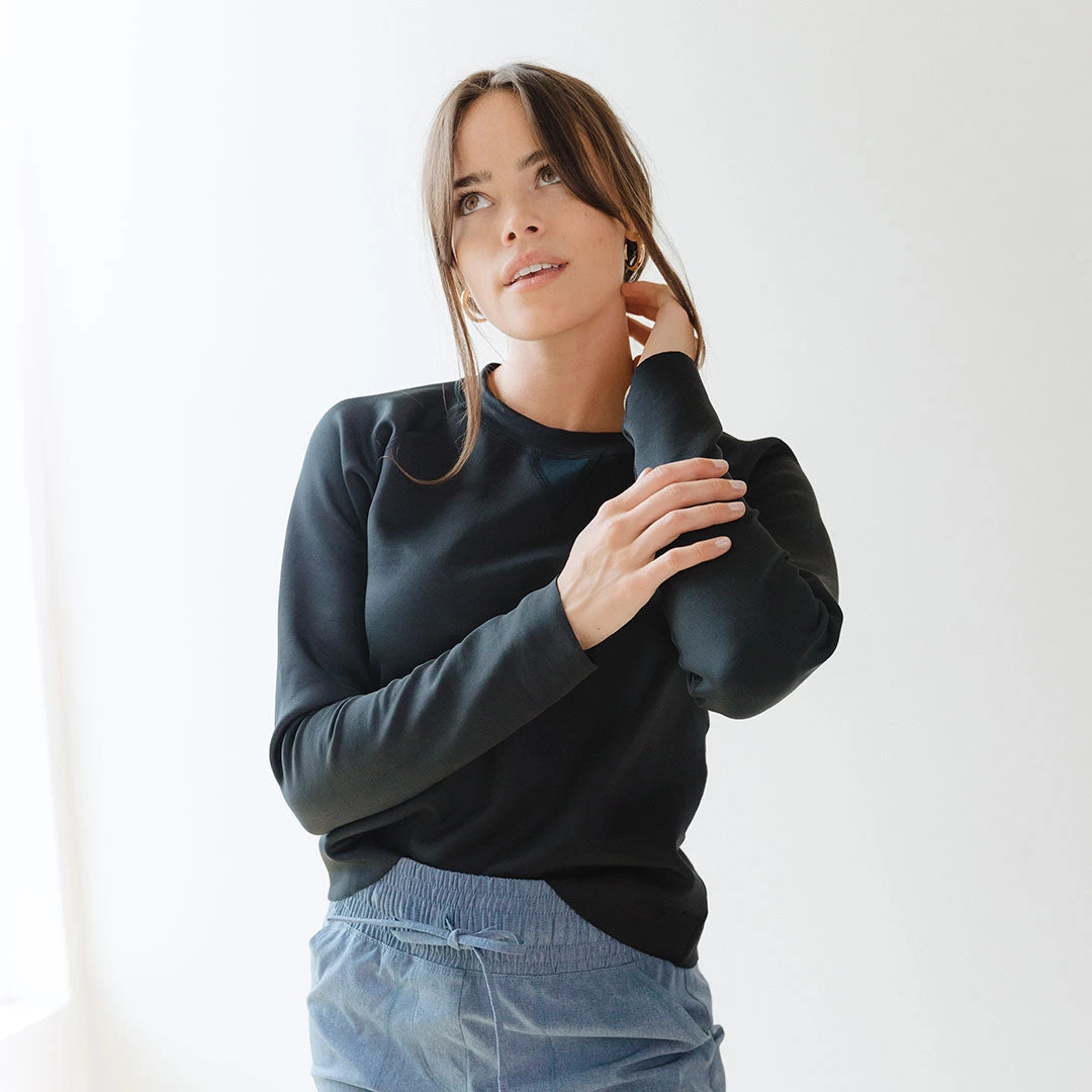 Black Neo Crop Sweatshirt