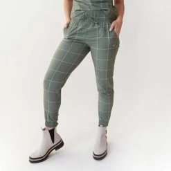 Destination Joggers, Sage Windowpane