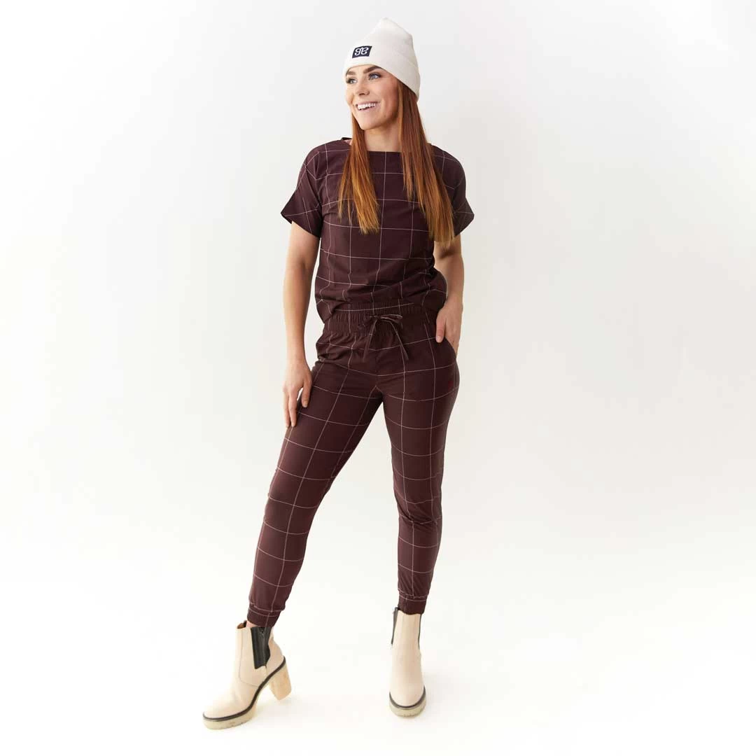 Destination Joggers, Maroon Windowpane