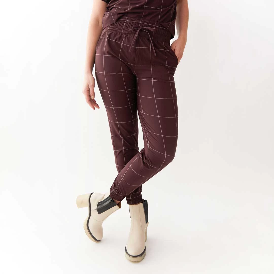 Destination Joggers, Maroon Windowpane - Image 2