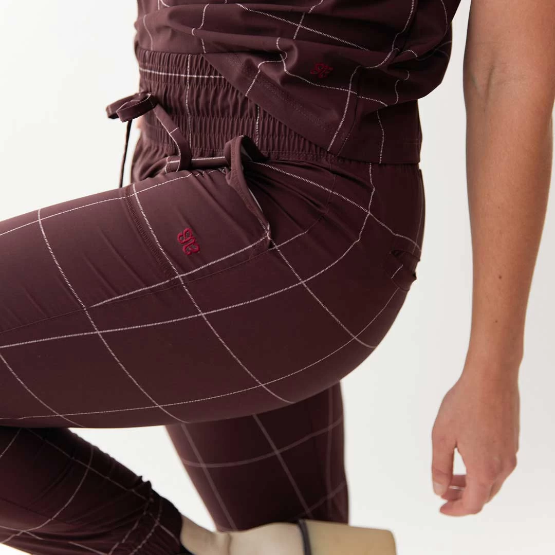 Destination Joggers, Maroon Windowpane - Image 4
