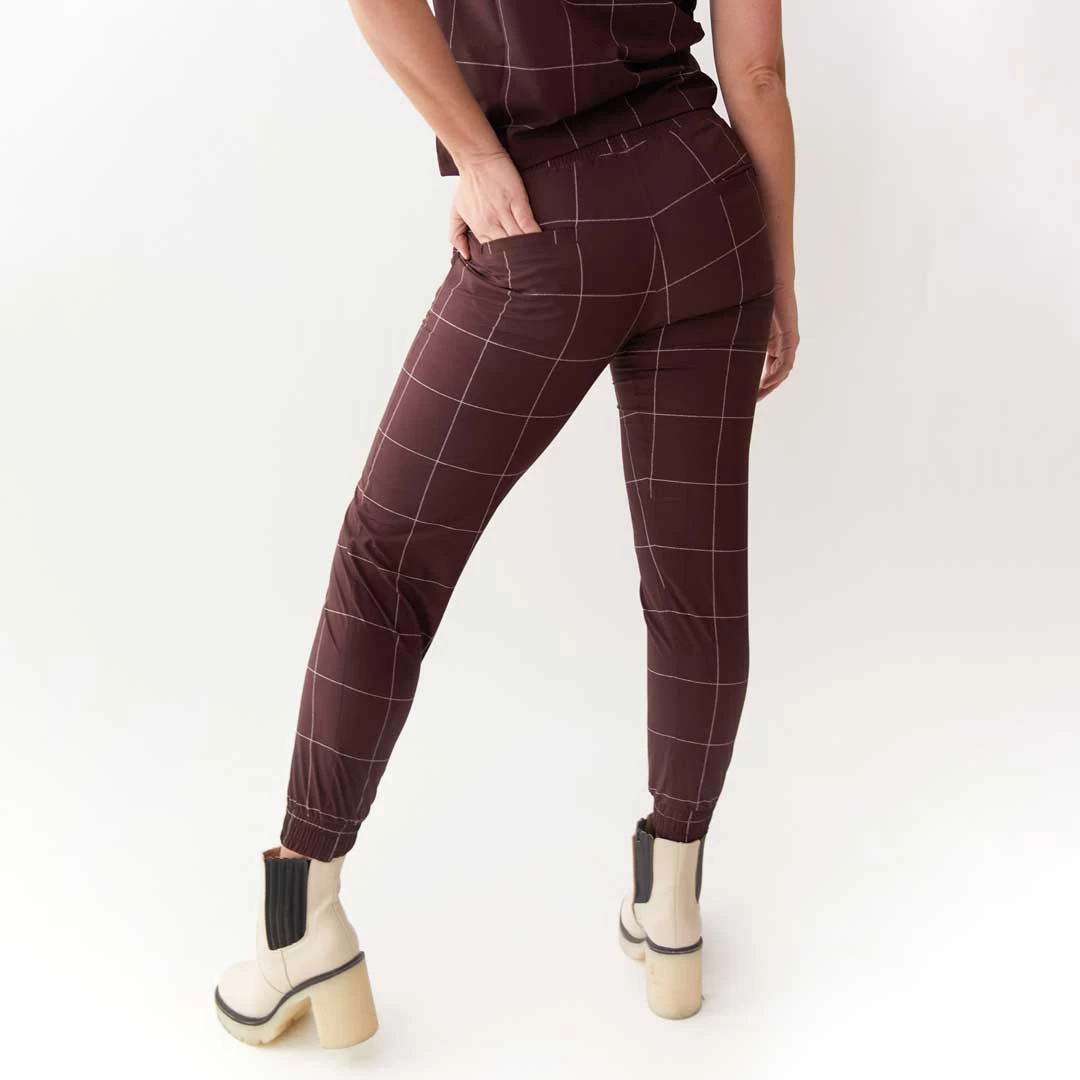 Destination Joggers, Maroon Windowpane - Image 5