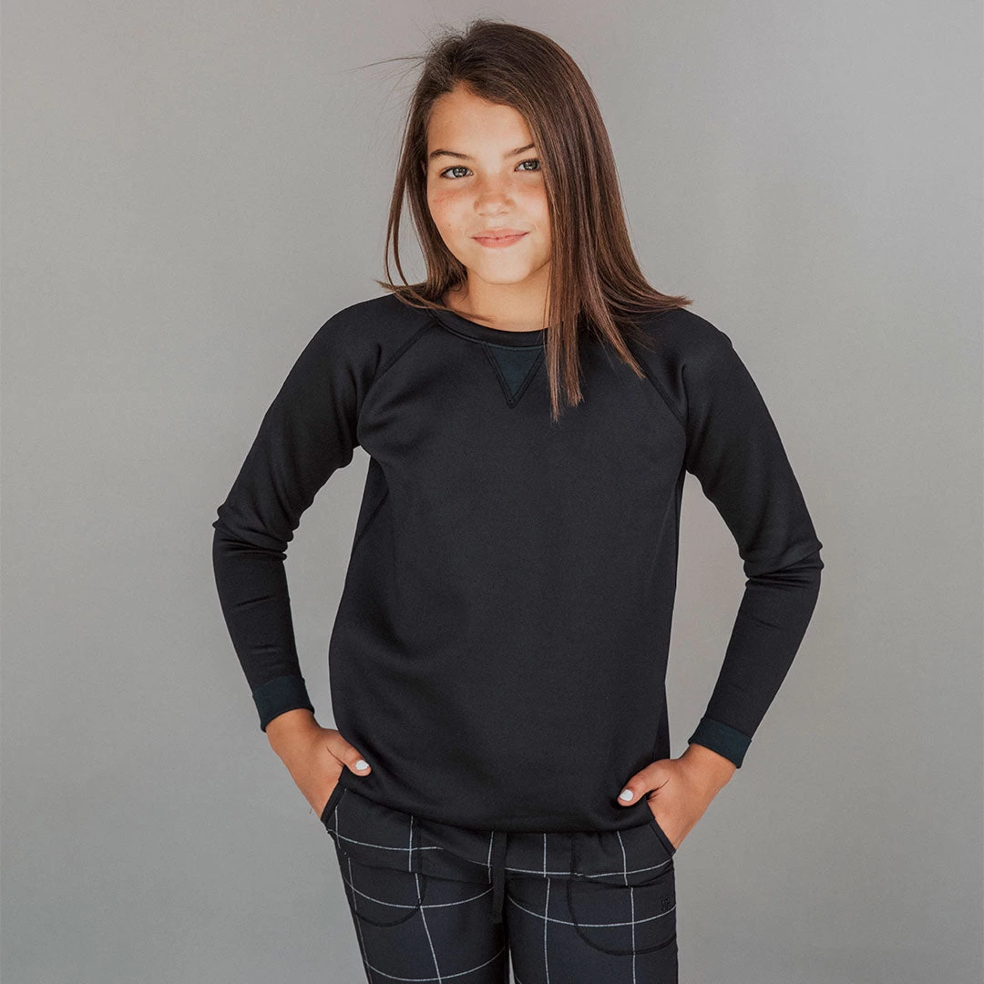 Mini Black Neo Crop Sweatshirt