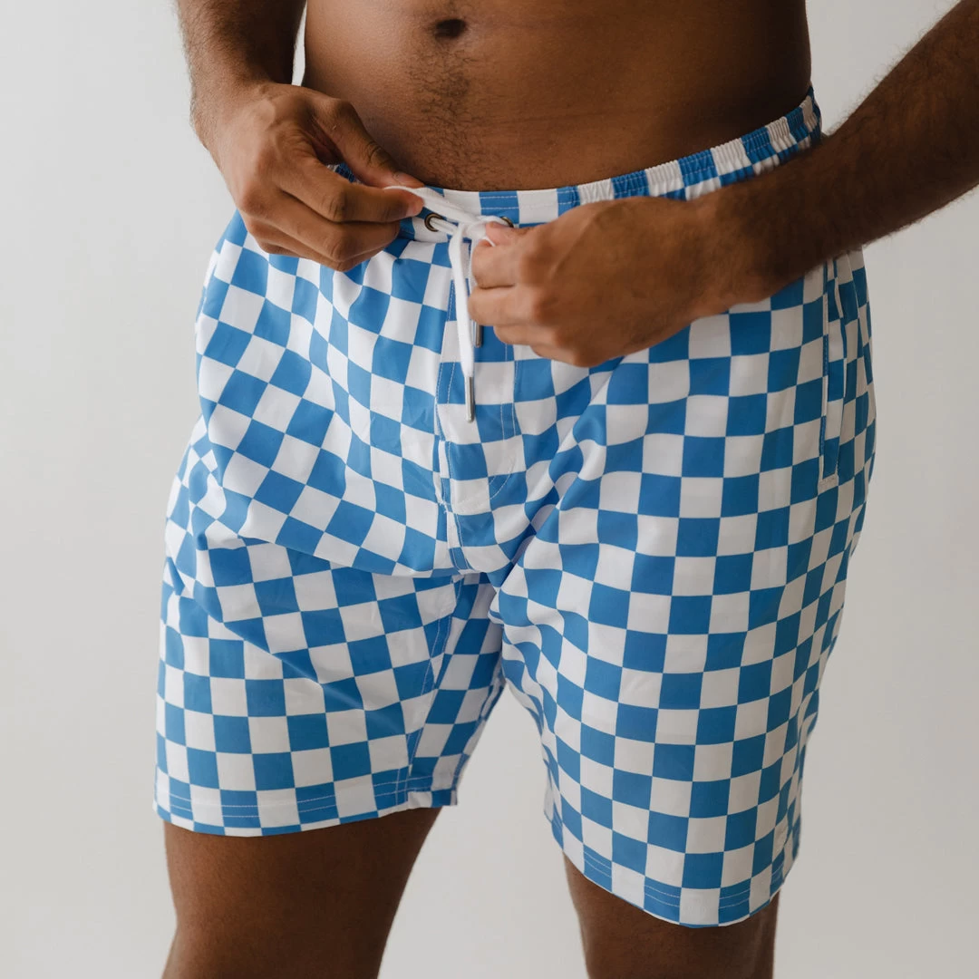 Wind And Sea Shorts, Blue Checkers - Image 2