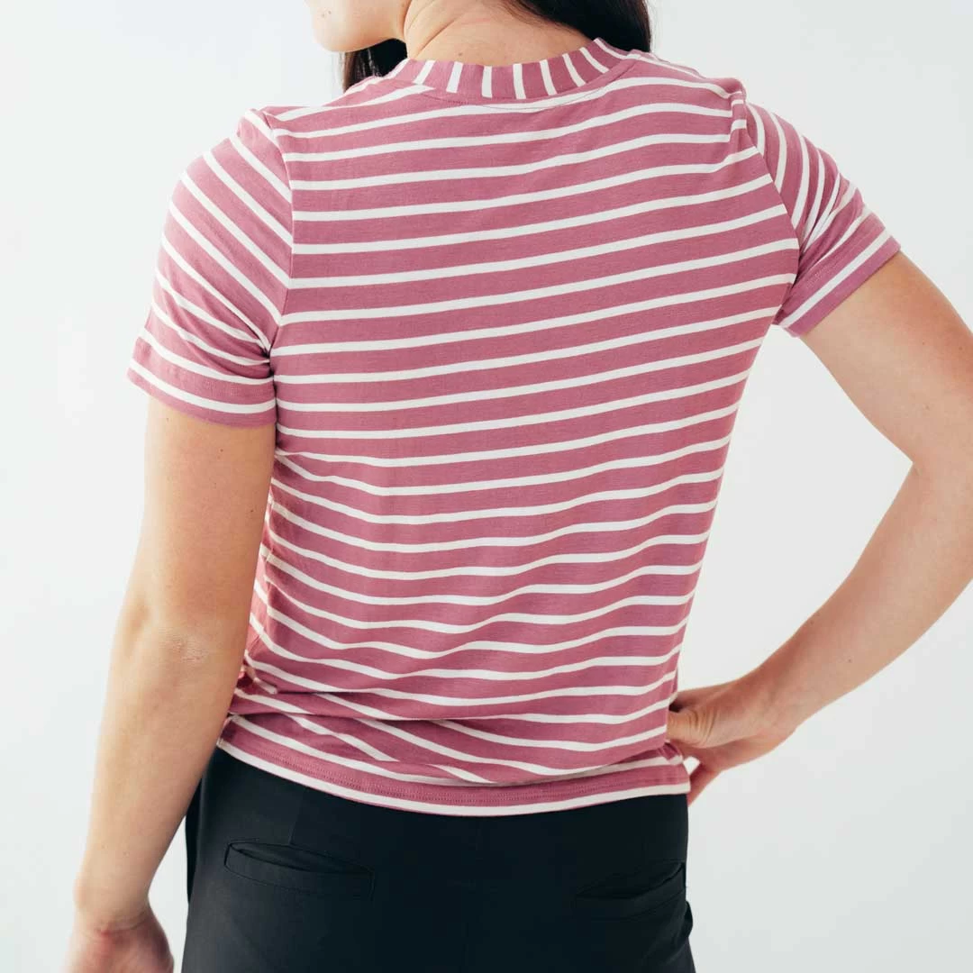 Boyfriend Tee, Mauve/Ivory - Image 7