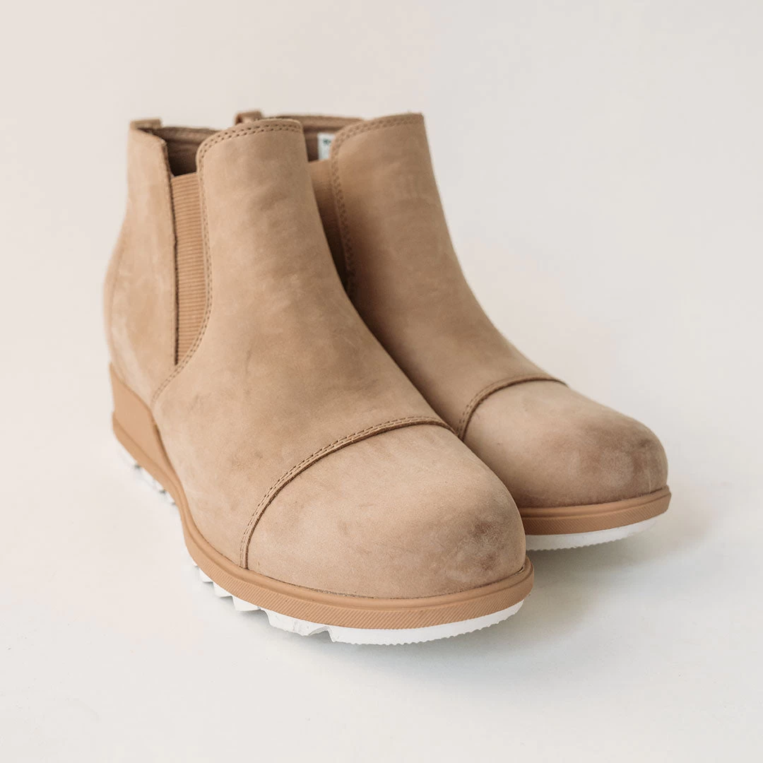 Sorel Evie Pull On Leather Boot, Sea Salt