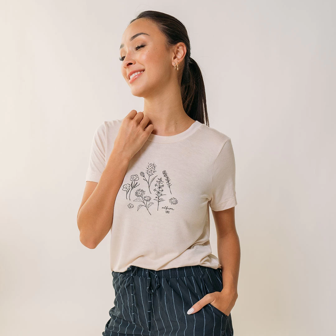 Wildflower Tee, Cream - Image 6